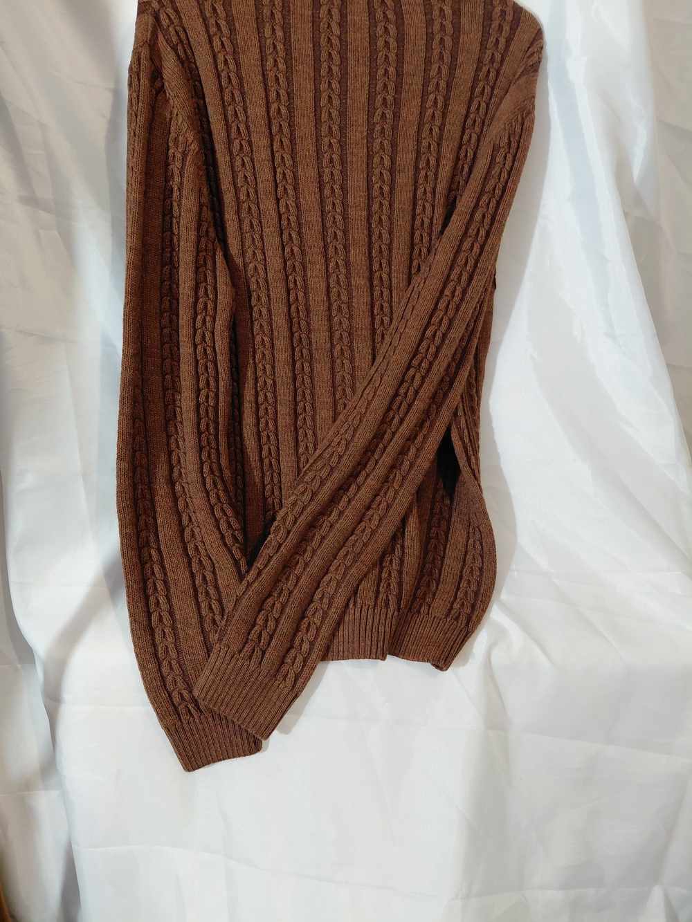 Classic Cable-Knit Turtleneck Sweater in Brown - Picture 8 of 10